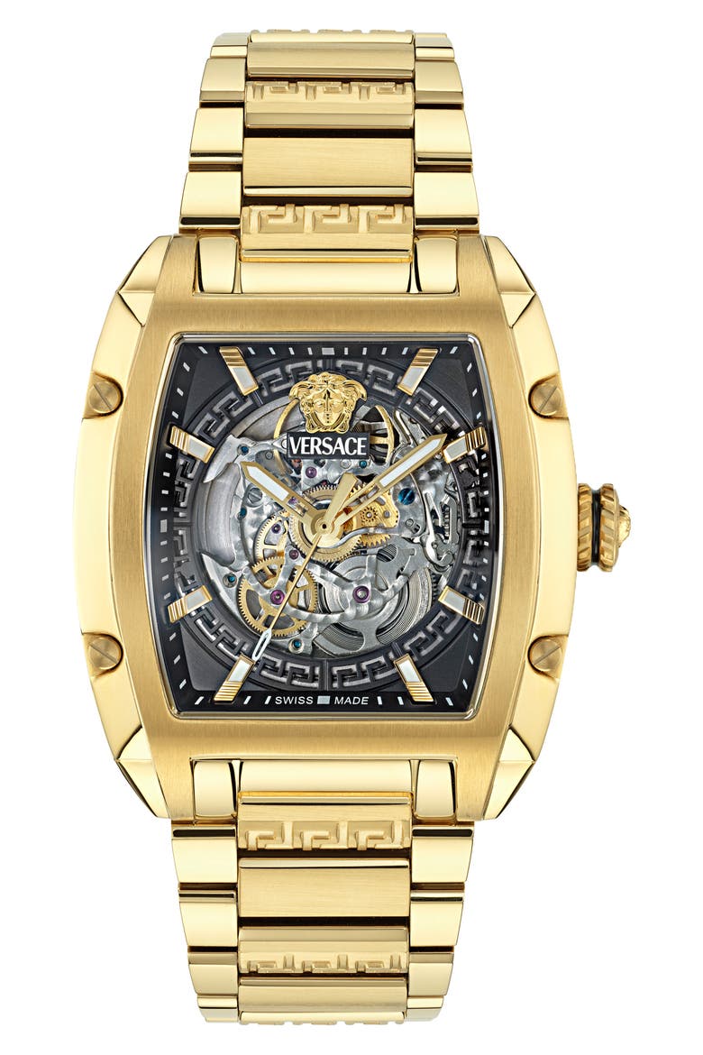 Dominus Bracelet Watch, 42mm, Main, color, IP YELLOW GOLD