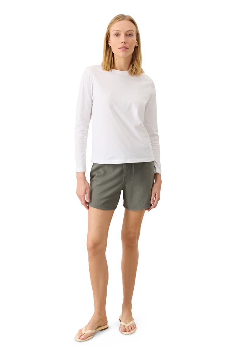 Organic Cotton Softspun Essential Crewneck Long Sleeve Tee, Alternate, color, White