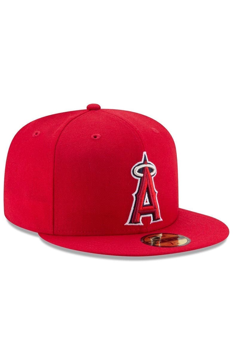 New Era Men's New Era Red Los Angeles Angels Game Authentic Collection On-Field 59FIFTY Fitted Hat, Alternate, color, Red