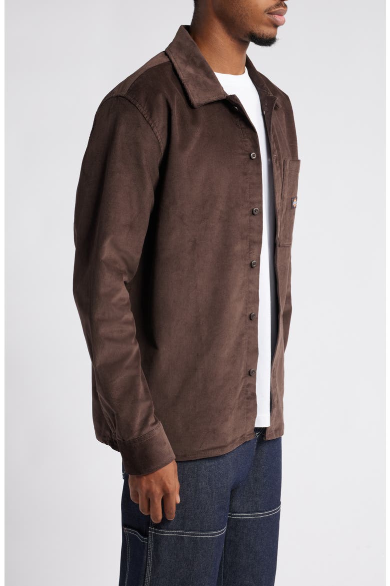 Corduroy Button-Up Shirt, Alternate, color, CHOCOLATE BROWN
