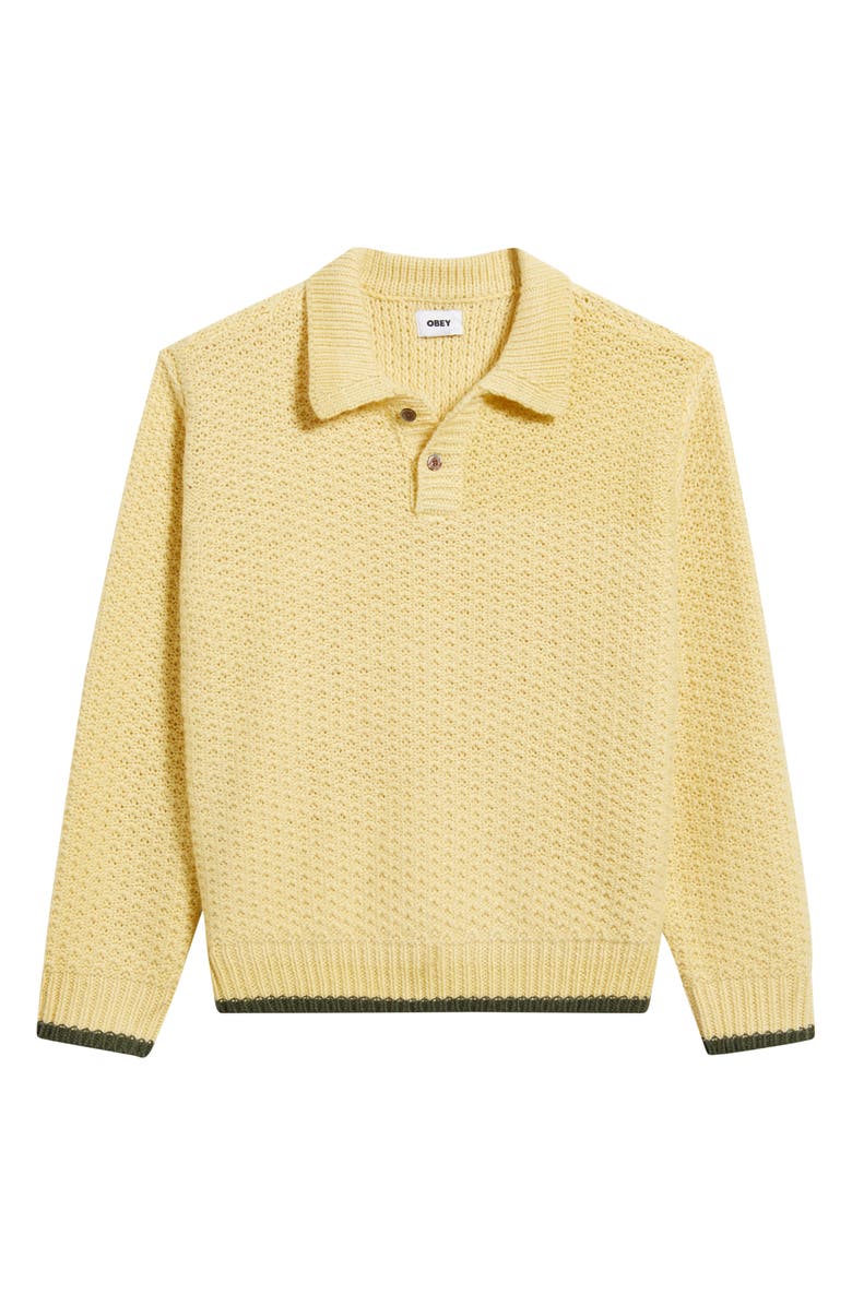Obey Loreto Textured Polo Sweater, Alternate, color, Straw Multi