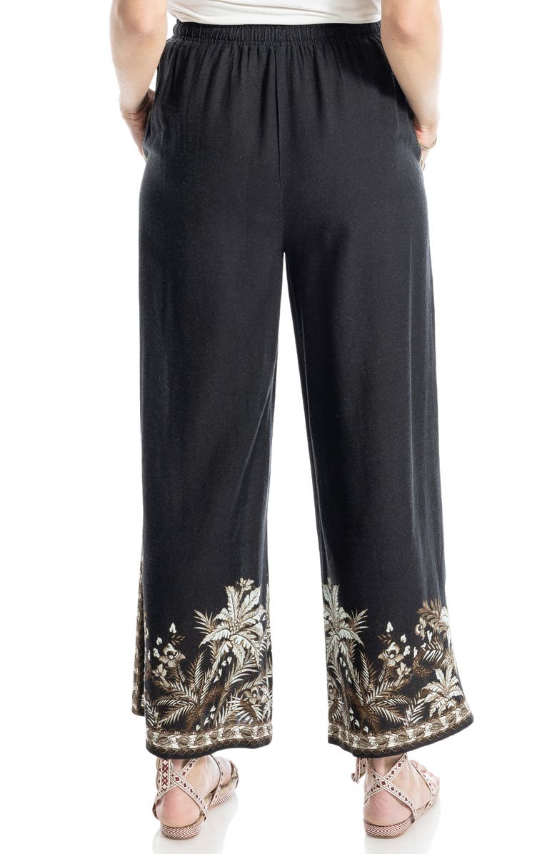 MAX STUDIO Border Print Linen Blend Pants, Alternate, color,