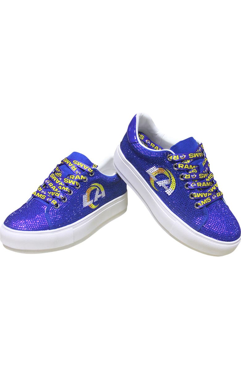 CUCE Women's Cuce Royal Los Angeles Rams Team Color Crystal Sneakers, Alternate, color,