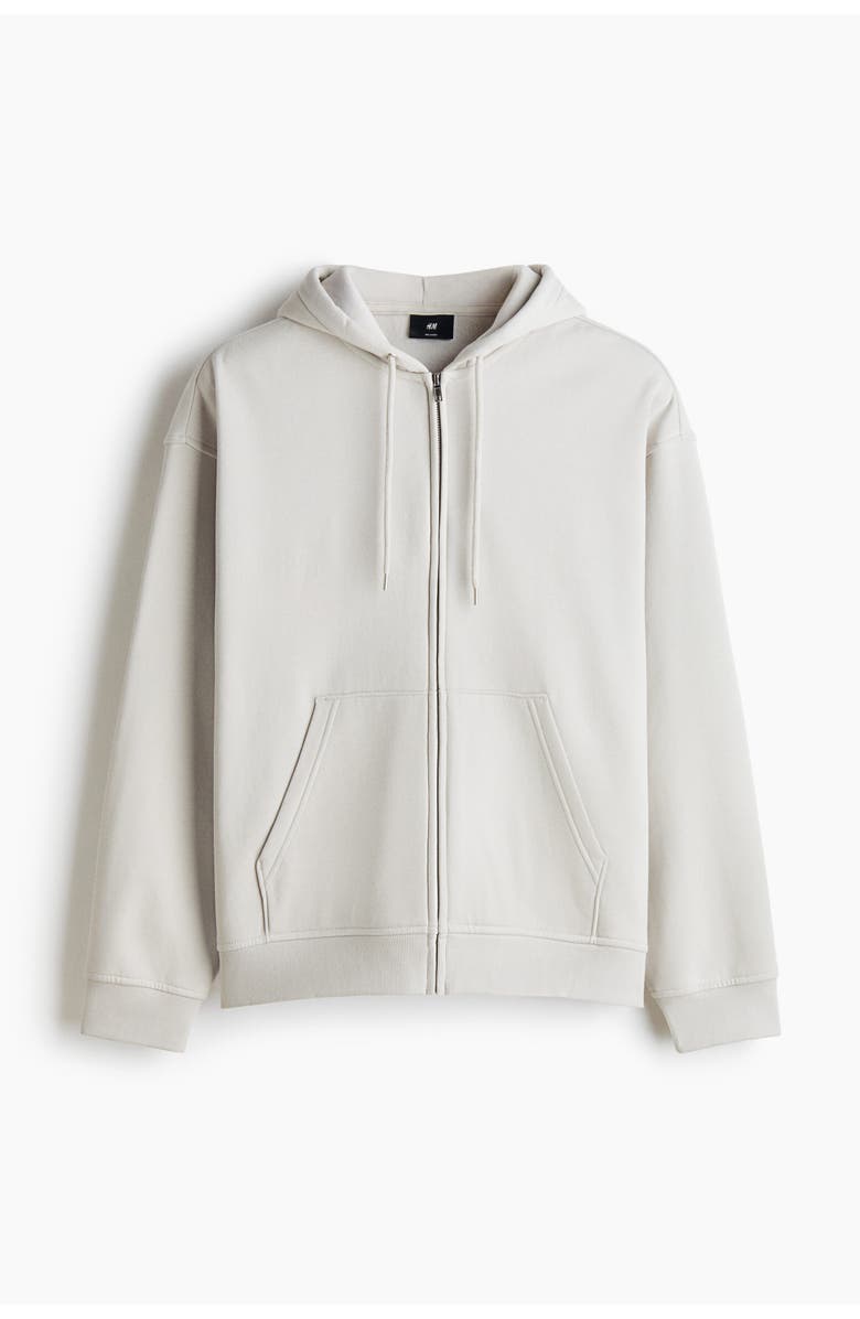 H&M Loose  Fit Zip-through Hoodie, Main, color, Light Gray