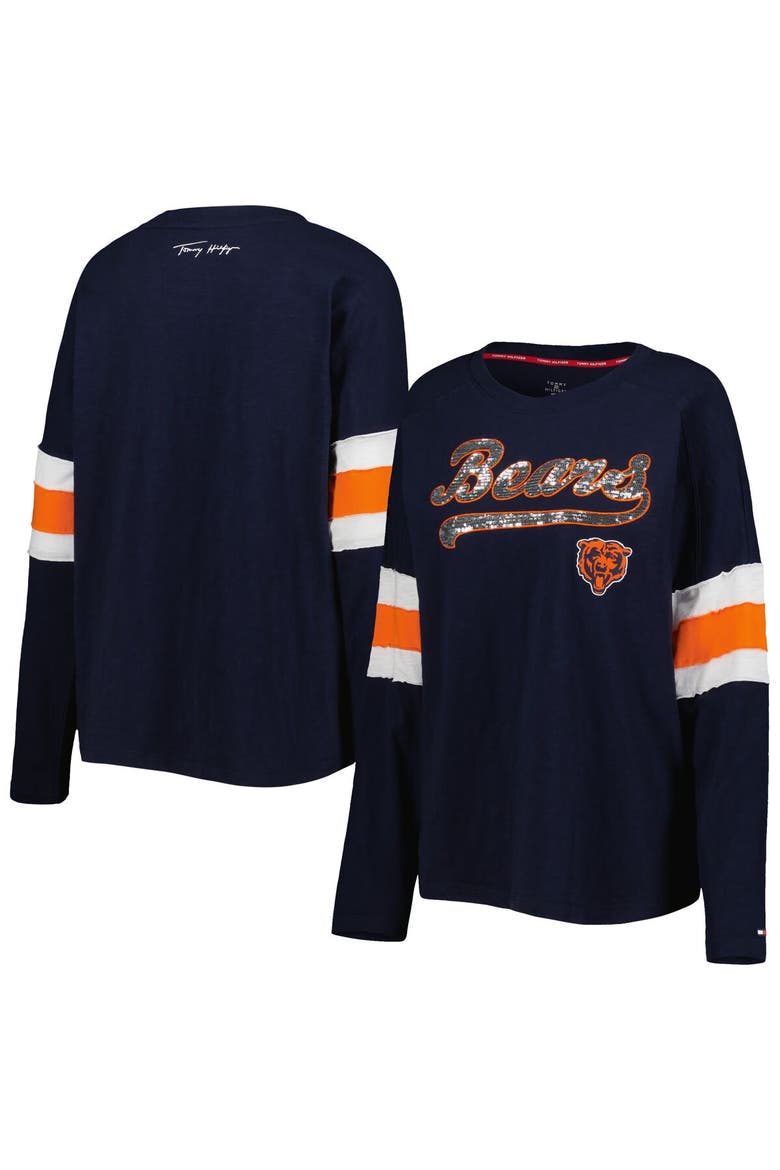 Women's Tommy Hilfiger Navy Chicago Bears Justine Long Sleeve Tunic T-Shirt, Main, color, Navy
