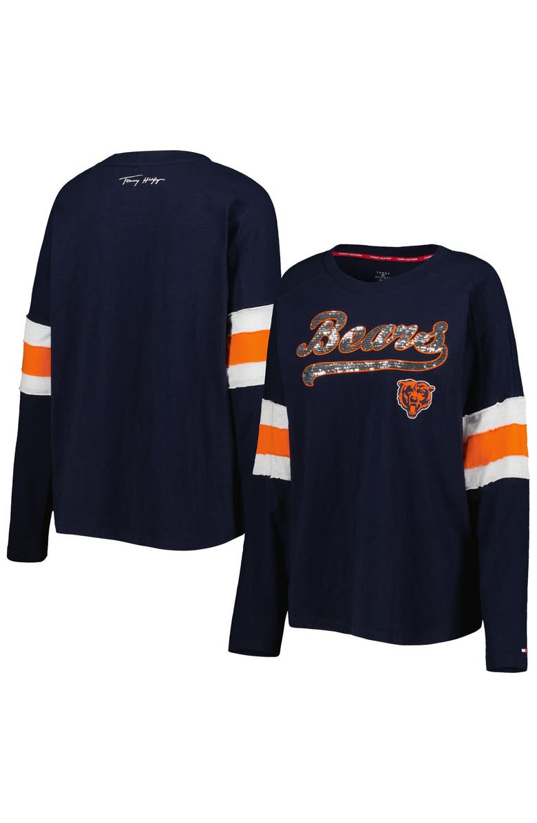 Tommy Hilfiger Women's Tommy Hilfiger Navy Chicago Bears Justine Long Sleeve Tunic T-Shirt, Main, color, 
