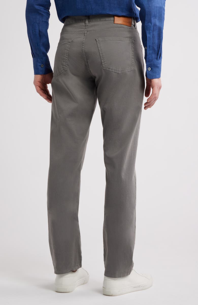 Canali Regular Fit 5-Pocket Cotton Stretch Twill Pants, Alternate, color, Grey