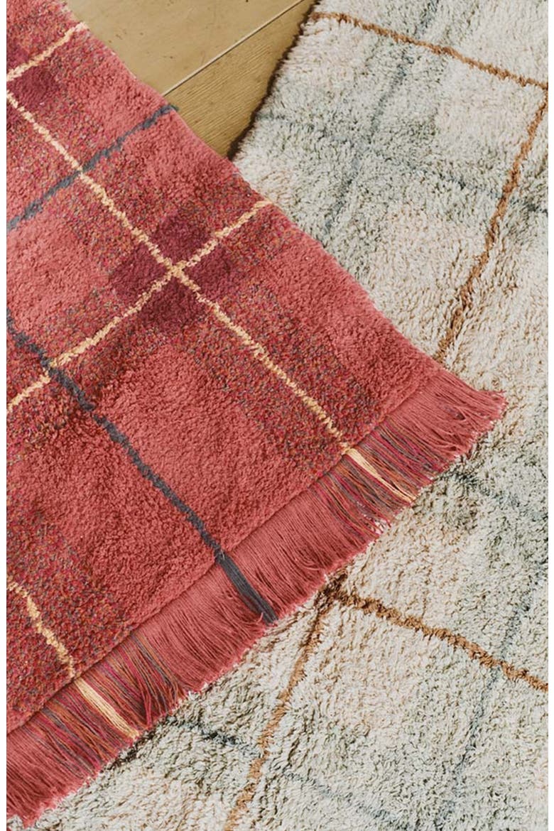 Tartan Washable Cotton Blend Area Rug, Alternate, color, RED