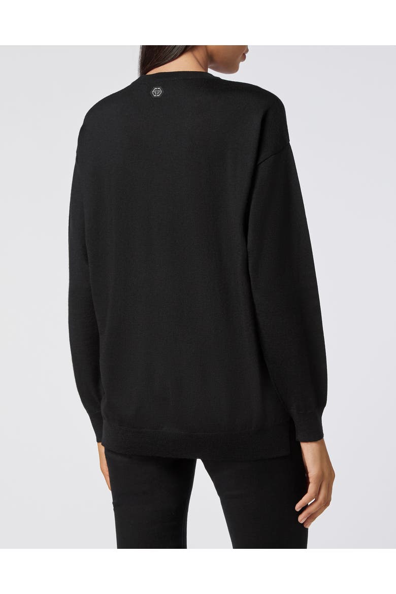Pullover Round Neck Women, Alternate, color, black