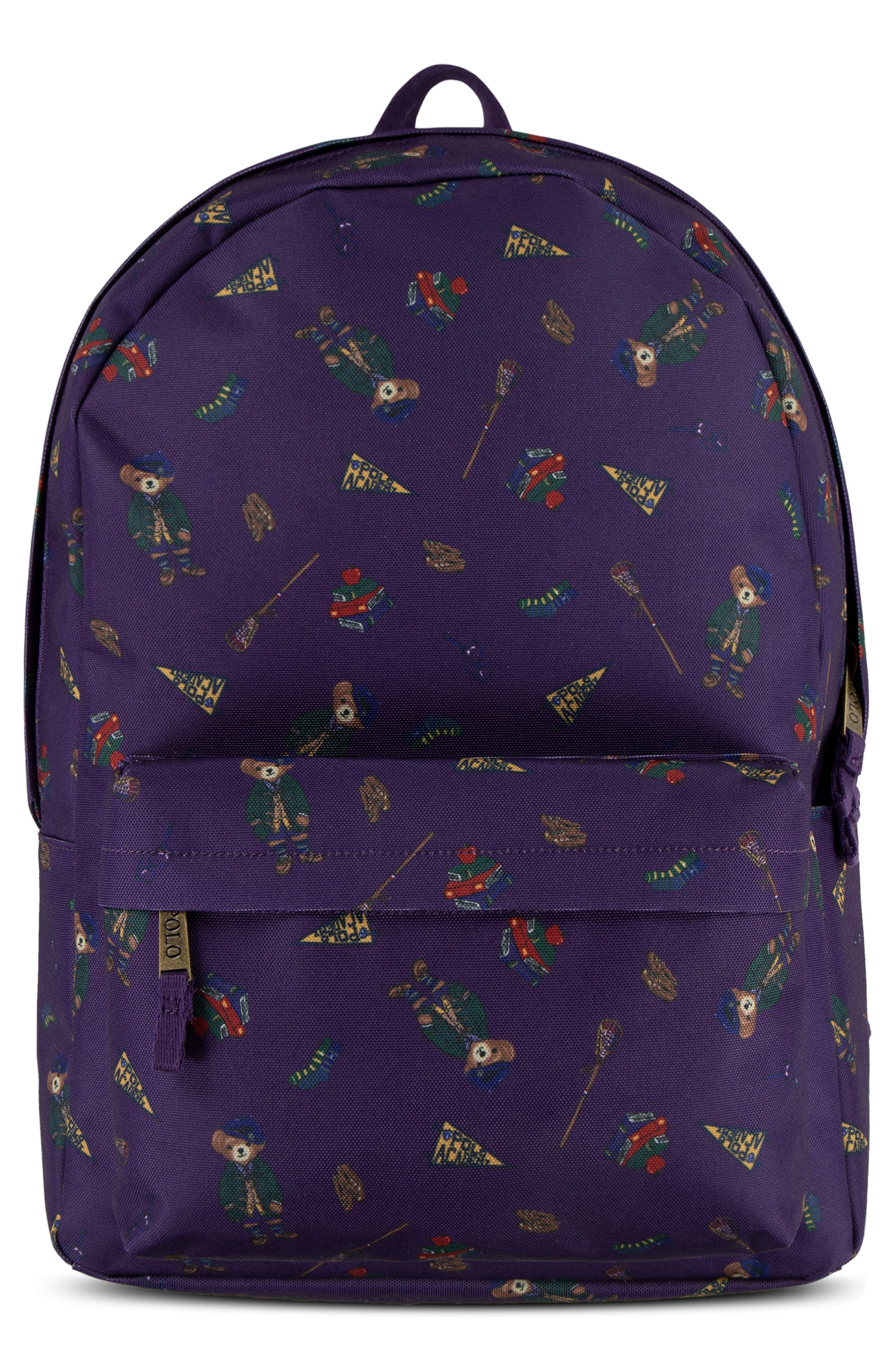 Ralph Lauren Kids' Polo Bear Print Backpack, Main, color, 
