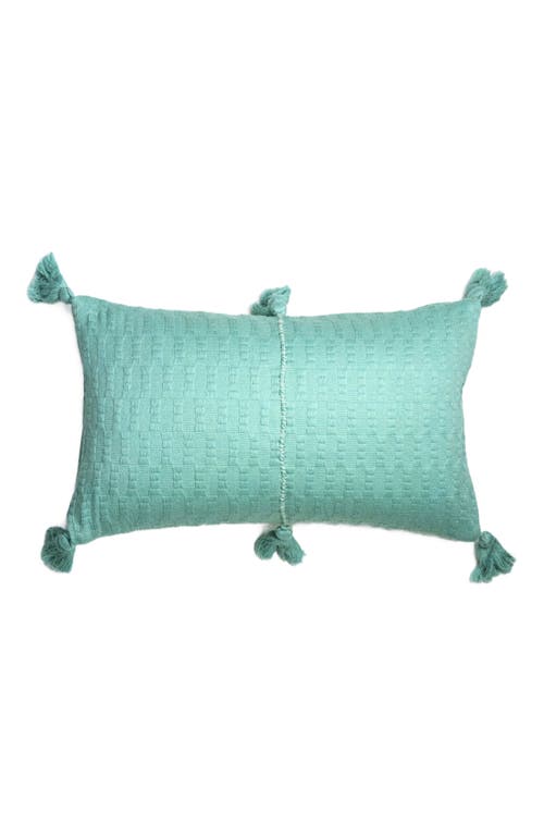 Archive New York Antigua Classic Solid Handwoven Cotton Throw Pillow in Faded Aqua  product