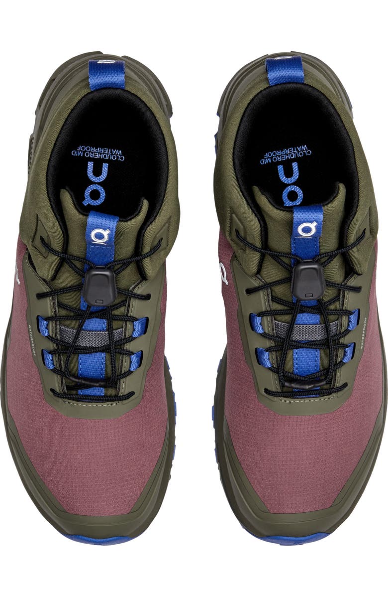 On Kids' Cloudhero Mid Waterproof Sneaker, Alternate, color, Cherry/Olive