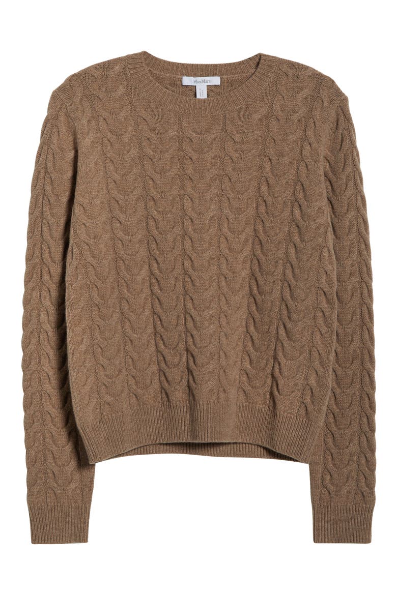 Aramis Cashmere Cable Knit Sweater, Alternate, color, CAMEL