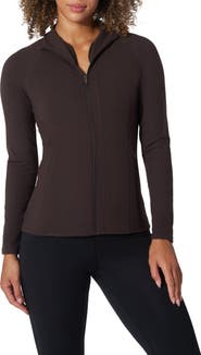 90 DEGREE BY REFLEX Brisa Interlock Flared Full Zip Sweatshirt