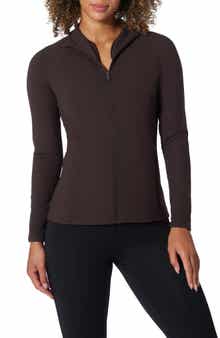 90 DEGREE BY REFLEX Brisa Interlock Flared Full Zip Sweatshirt
