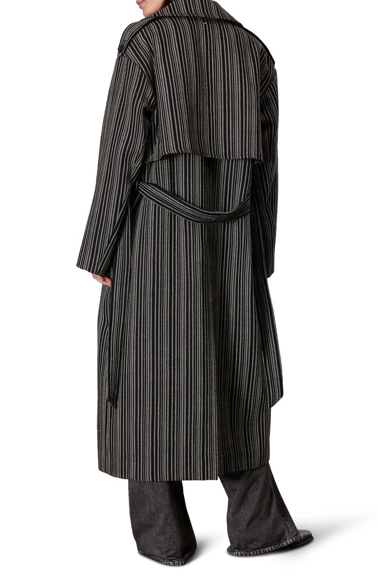 rag & bone Jennie Herringbone Stripe Virgin Wool Coat, Alternate, color,