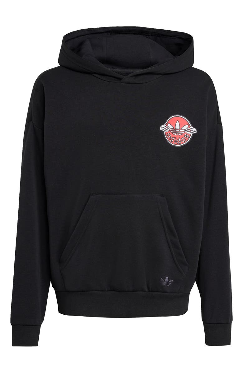 adidas Kids' Skeleton Logo Hoodie, Main, color, Black