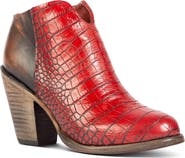 FREEBIRD Detroit Croc Embossed Leather Bootie