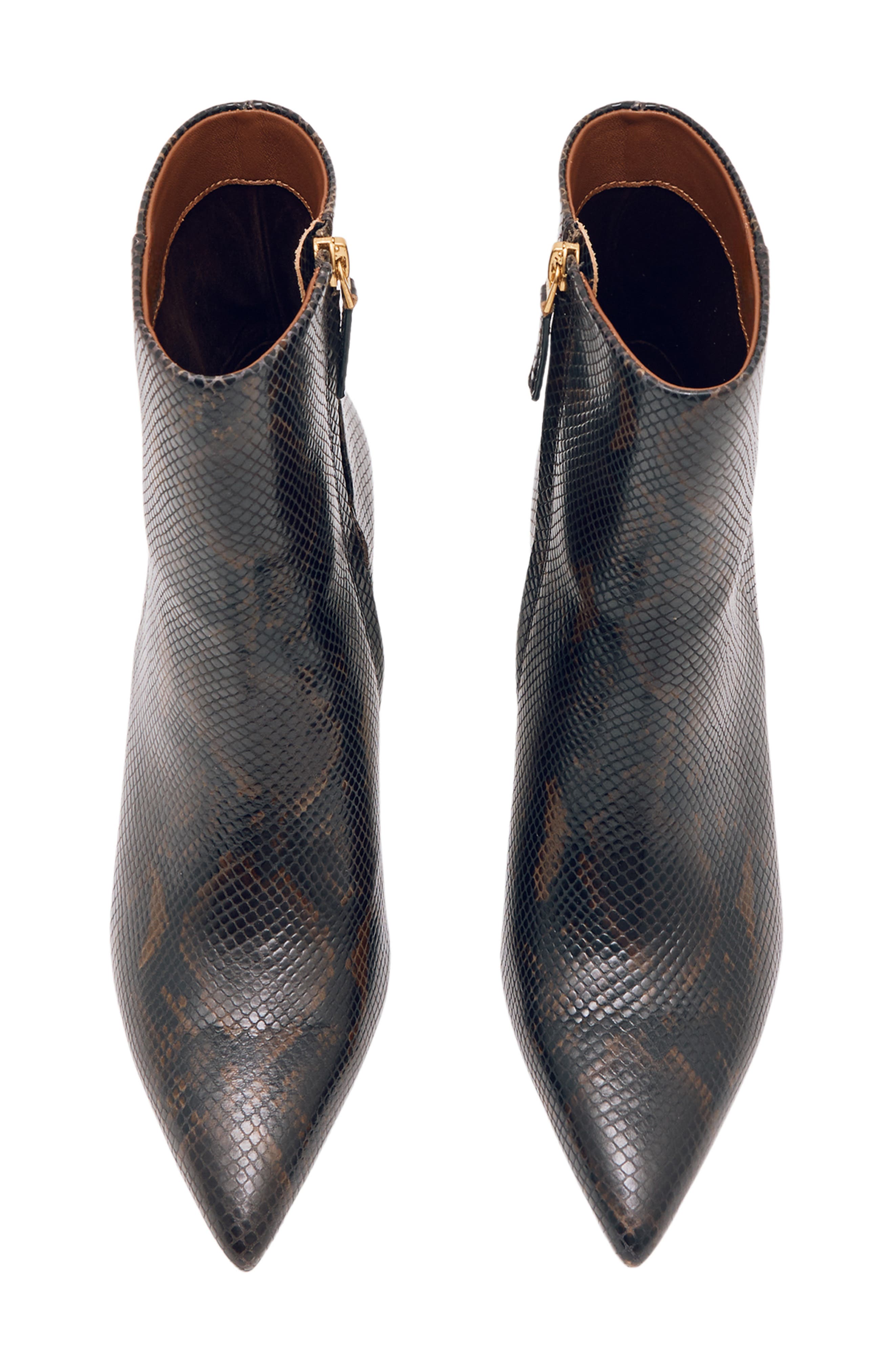 Reiss Carina Pointed Toe Bootie, Alternate, color, Snake