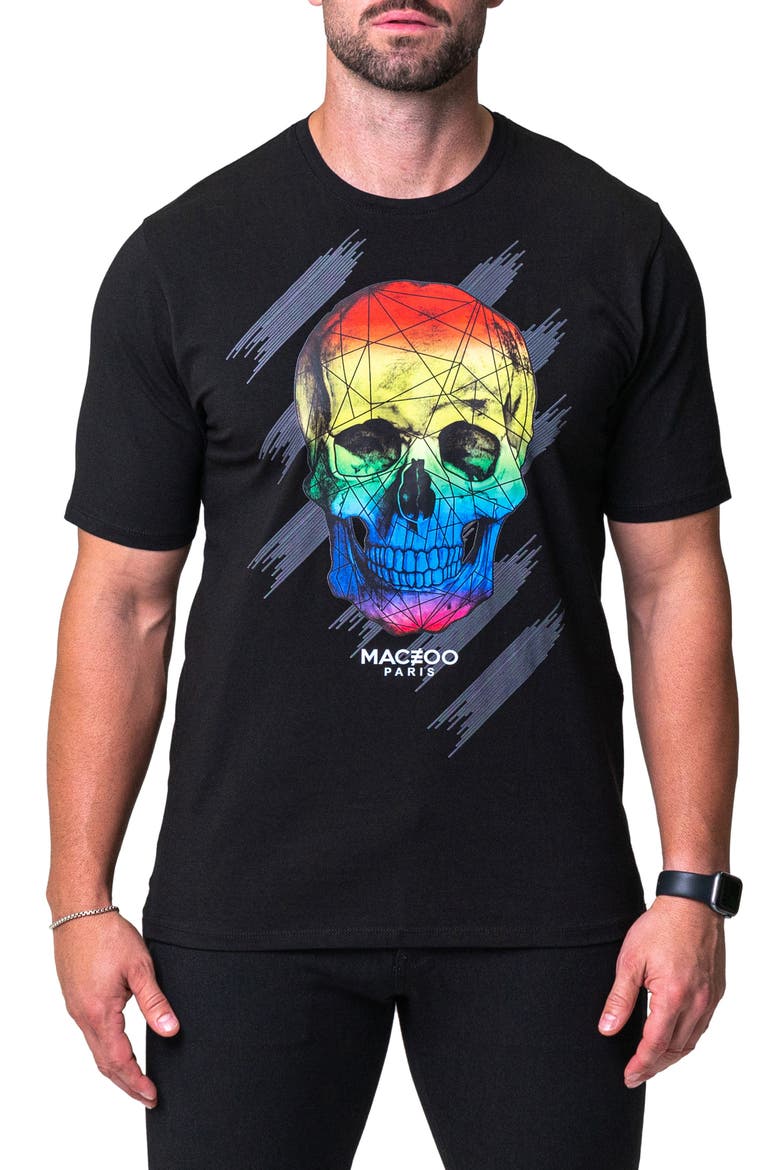 Skull Graphic T-Shirt, Main, color, BLACK