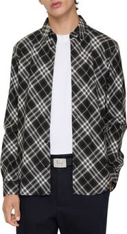 Burberry Relaxed Fit Check Cotton Flannel Shirt