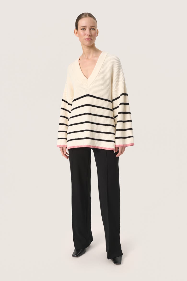 SLMusling V-neck Loose Fit Pullover, Alternate, color, Whisper White