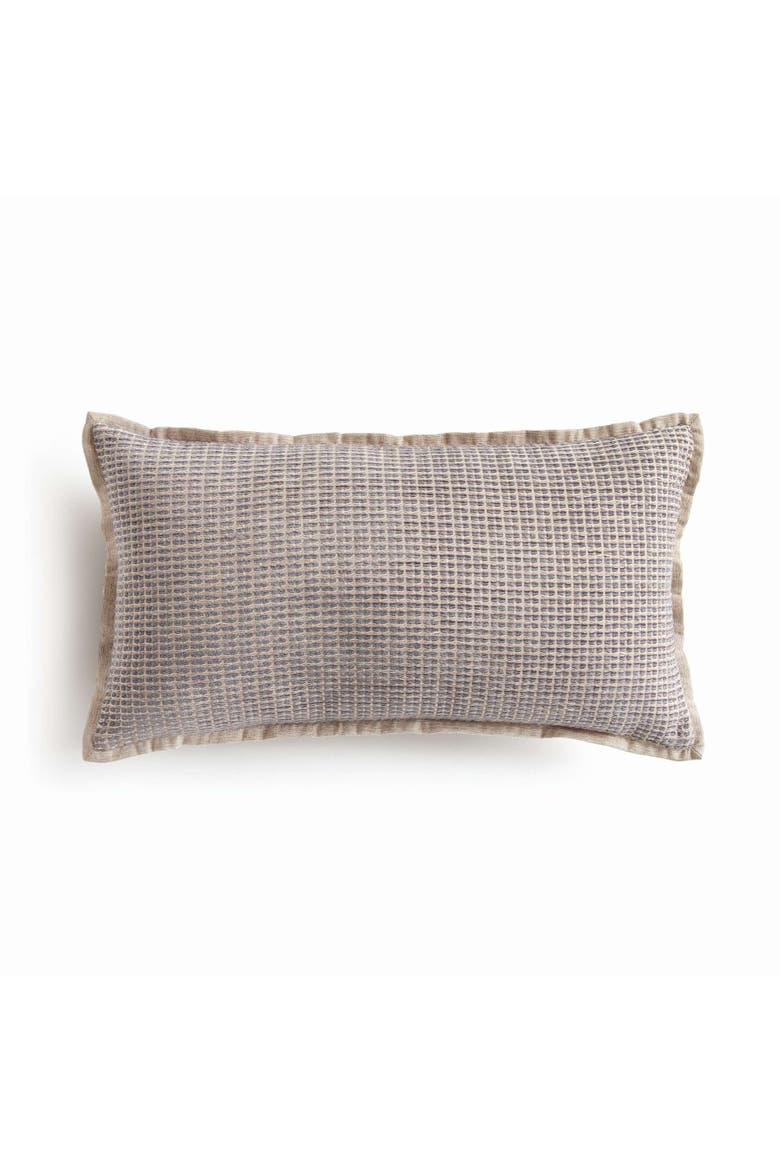 Sasha Jacquard Handwoven Indoor/Outdoor Lumbar Pillow 12" x 22", Main, color, Gray
