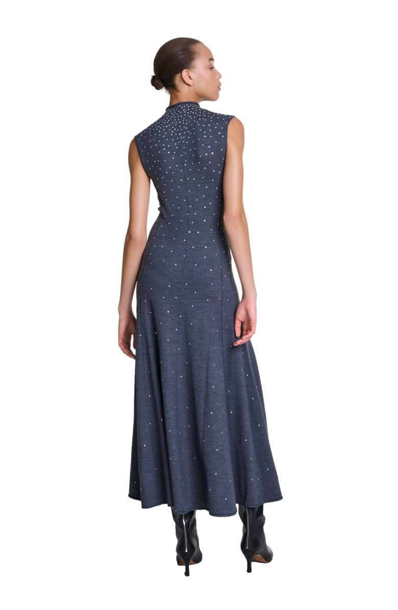 maje Knit maxi dress with rhinestones, Alternate, color, 