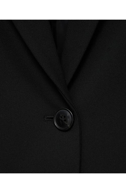 Mango Straight Fit Blazer With Flap Pockets In Black