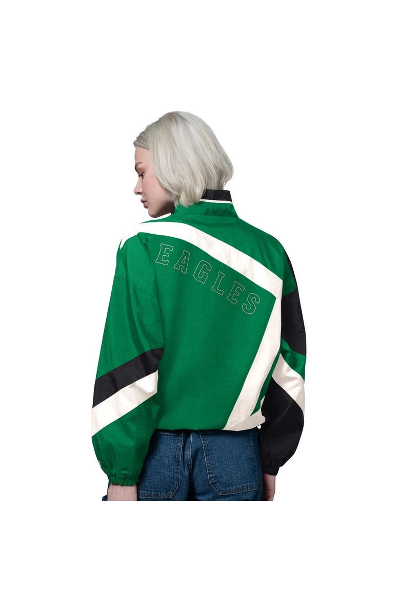Women's Starter Kelly Green/Black Philadelphia Eagles Vintage 1st Quarter Full-Zip Windbreaker, Alternate, color, Kelly Green