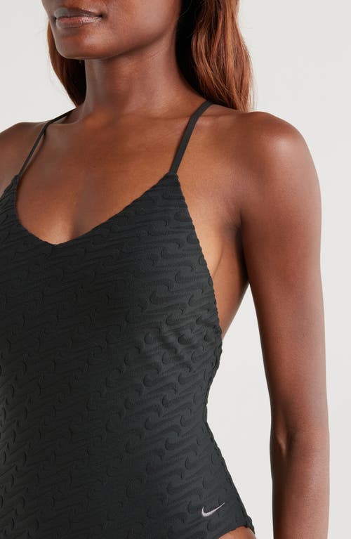 Nike Racerback Terry One-piece Swimsuit In Black