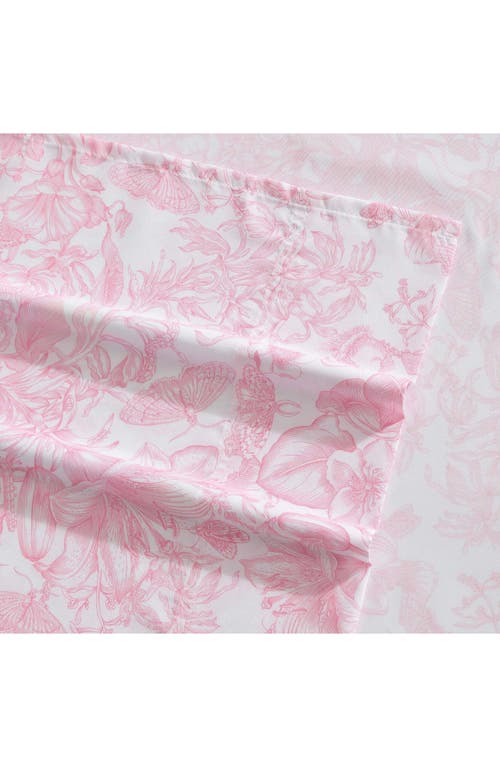 Betsey Johnson Fairytale Floral Sheet Set In Pastel Pink