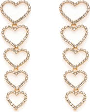 Ettika Heart Linear Drop Earrings
