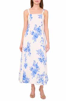 Halogen® Sleeveless Floral Print Midi Dress
