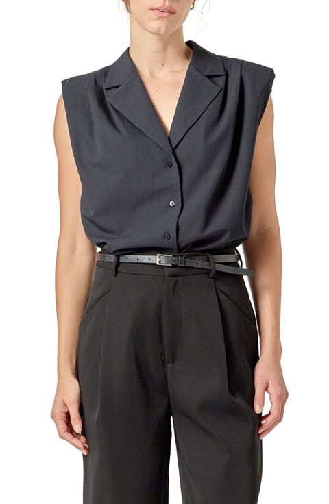 Pleated Sleeveless Shirt