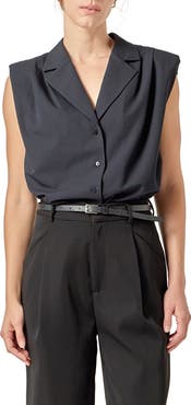 English Factory Pleated Sleeveless Shirt