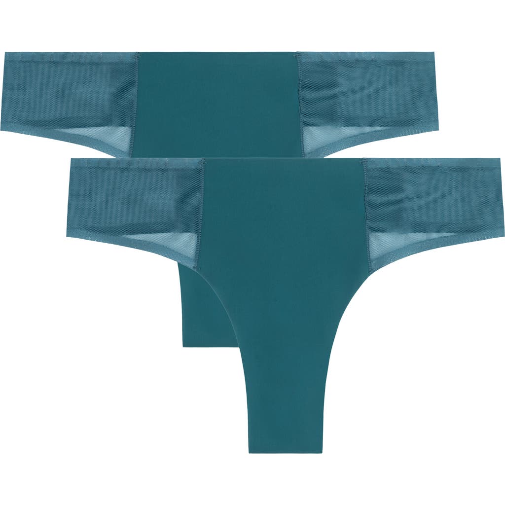 Uwila Warrior 2-Pack Soft Seamless Thong with Mesh in Blue Coral  product