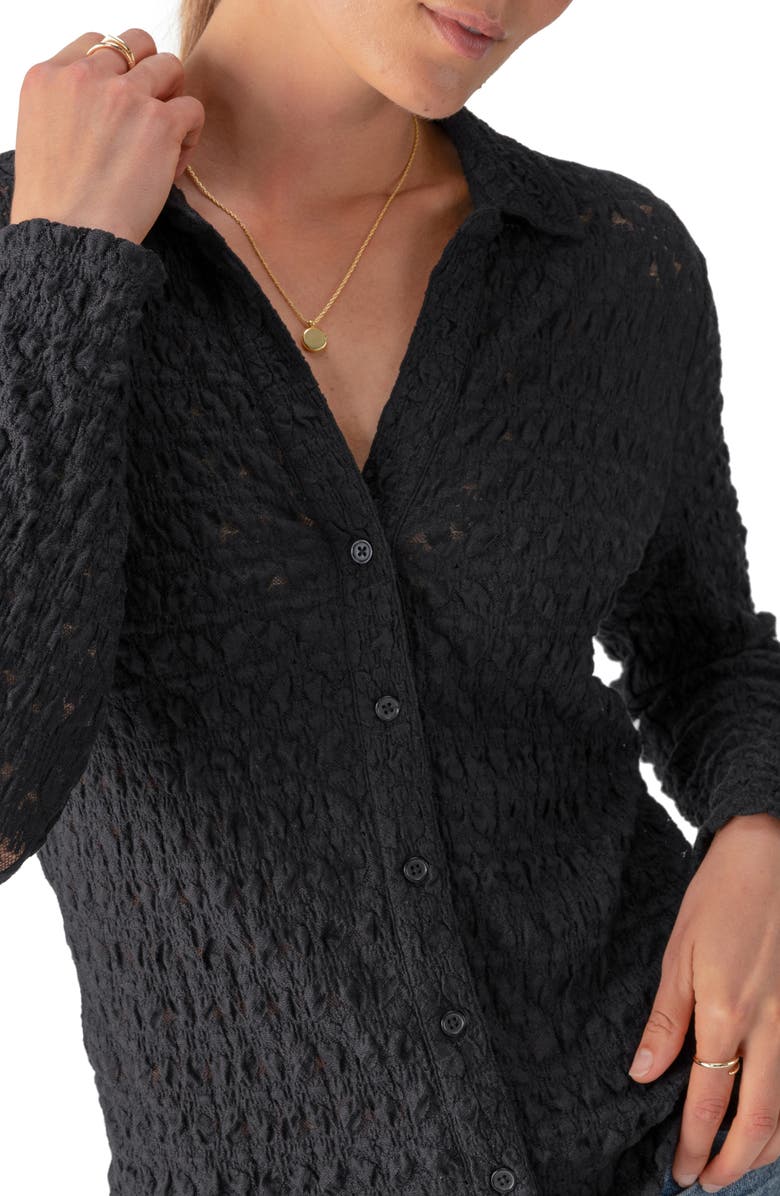 Sanctuary Dreamgirl Lace Button-Up Shirt, Alternate, color, 