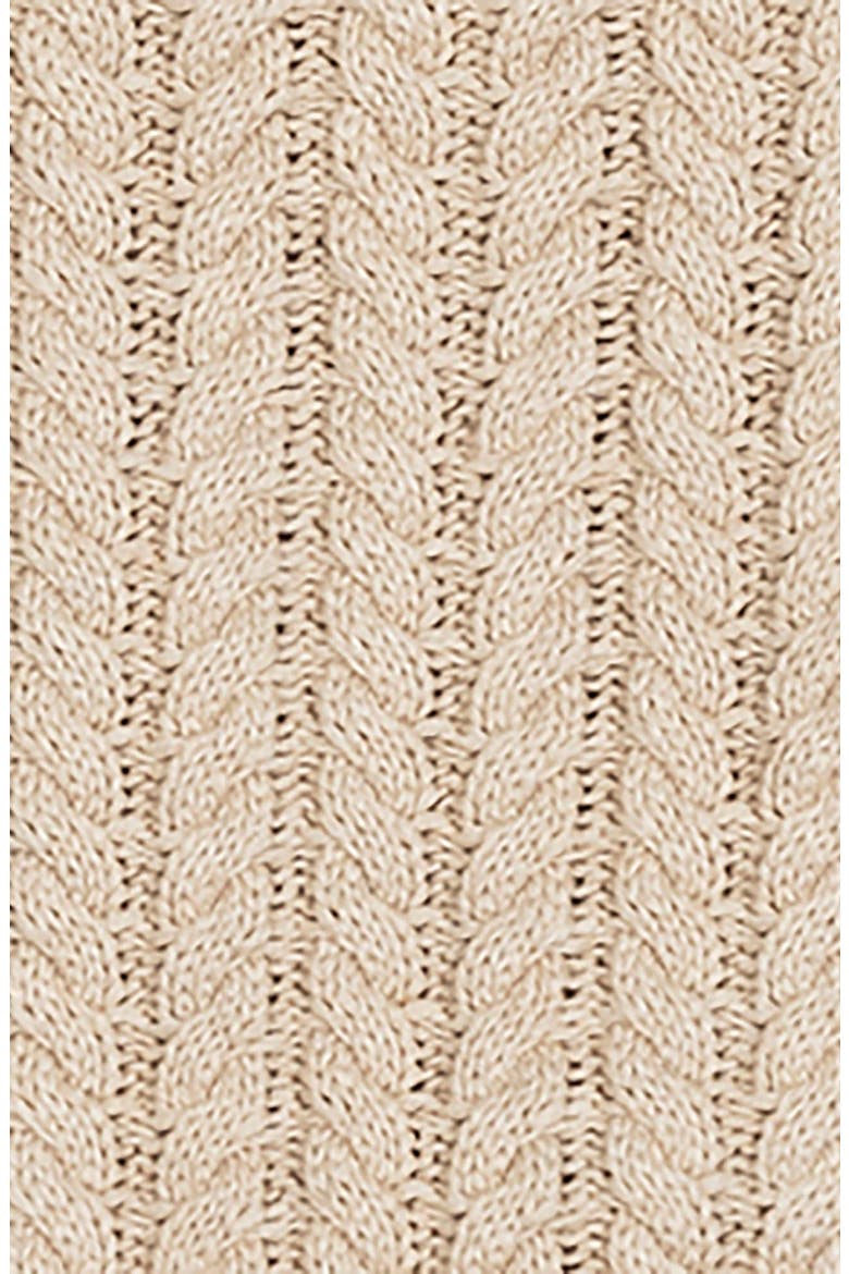 Organic Peasant Sleeve Cable Sweater, Alternate, color, Oatmeal Heather