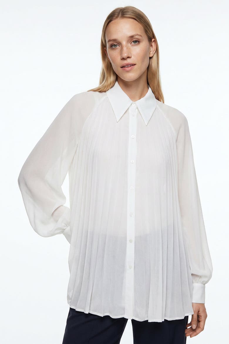Keyla Long Sleeve Shirt With Buttoned Cuffs, Alternate, color, ECRU
