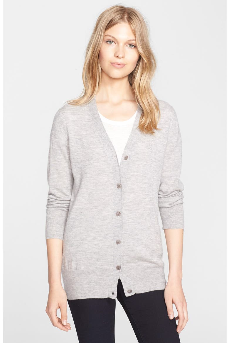 Cashmere V-Neck Cardigan, Main, color, LIGHT GREY MELANGE