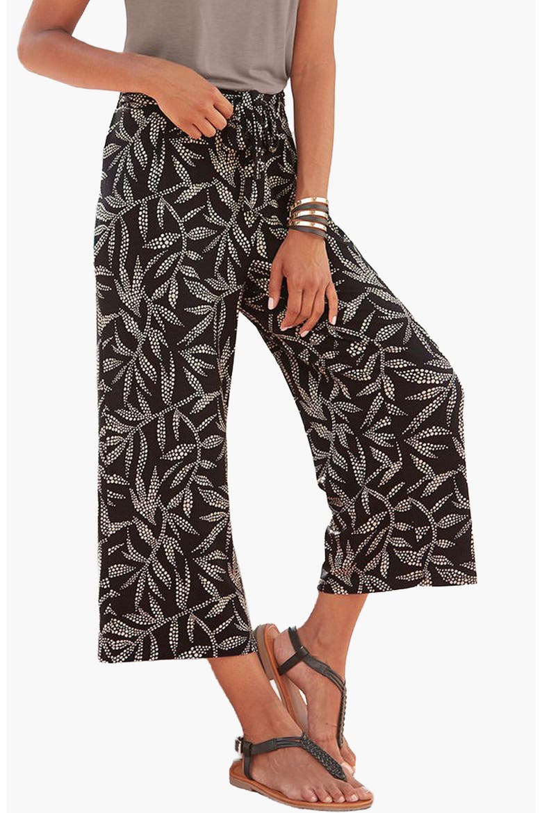 Printed Culottes, Main, color, Black & Sand