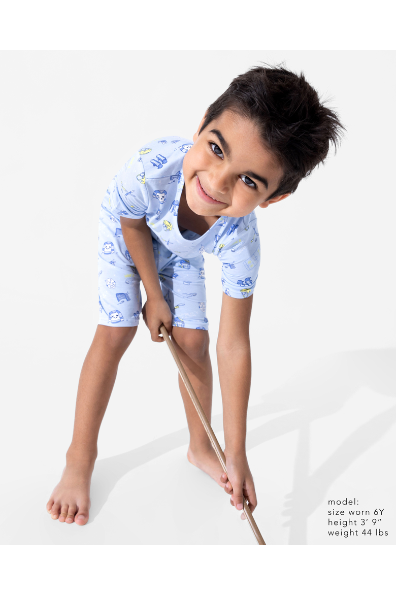 Hockey Kids 2-Piece Short Sleeve & Shorts Pajama Set, Alternate, color, Hockey