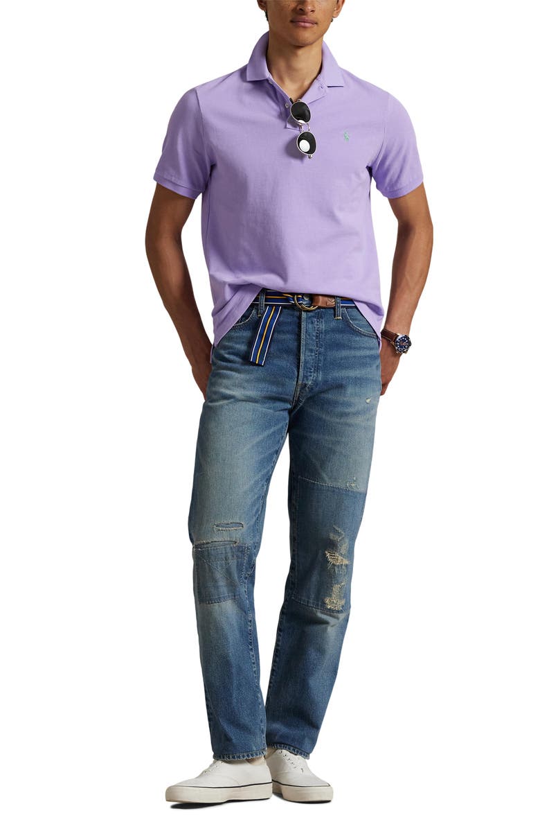 Polo Ralph Lauren Classic Fit Solid Purple Cotton Piqué Polo, Alternate, color, 