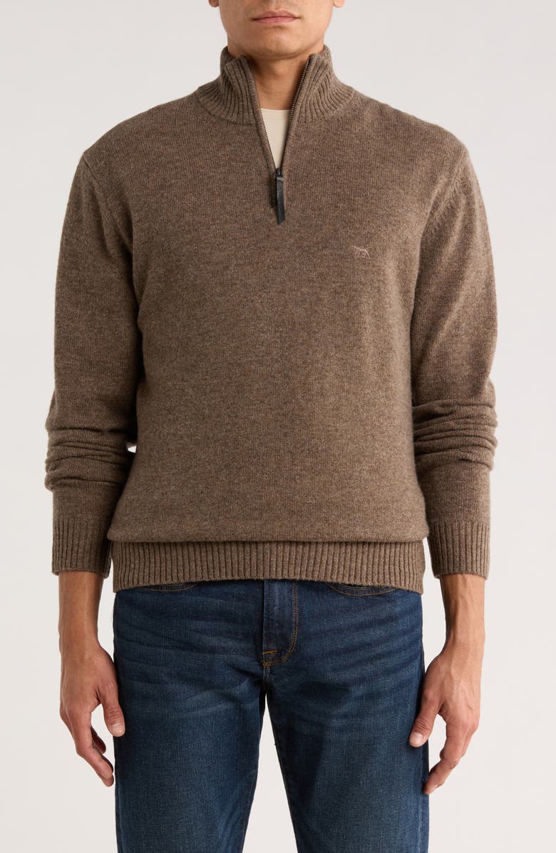 Rodd & Gunn Gammons Wool Quarter Zip Sweater, Main, color, Mouse