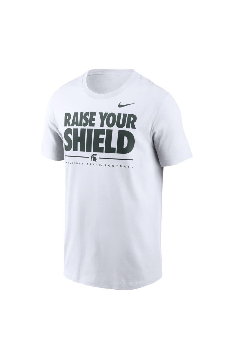 Nike Men's Nike White Michigan State Spartans 2025 Football Fan Raise Your Shield T-Shirt, Alternate, color, White