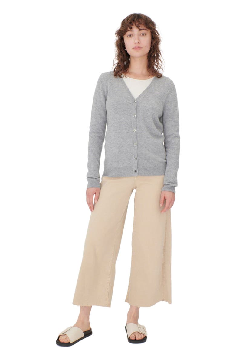 GOBI Mongolian Cashmere Essential Cashmere V-Neck Cardigan, Alternate, color, Vapor Blue