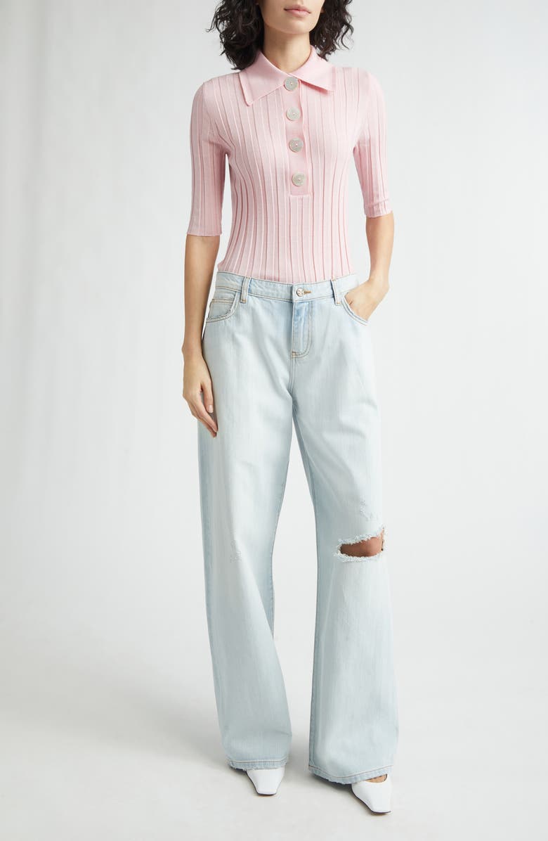 NACKIYÈ Uptown Ripped Straight Leg Jeans, Alternate, color, Dusty Blue