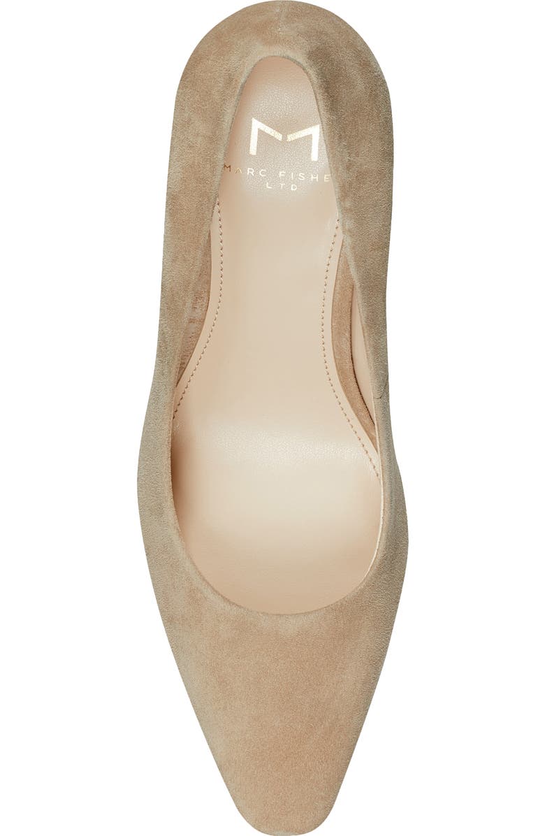 Marc Fisher LTD Yalina Pointed Toe Block Heel Pump, Alternate, color, Light Natural Suede