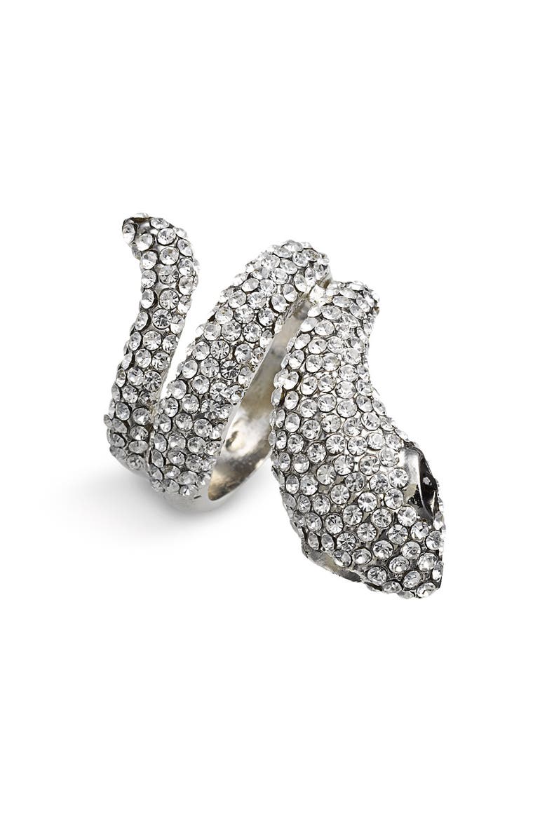 Accessories Crystal Snake Ring, Main, color, SILVER MULTI